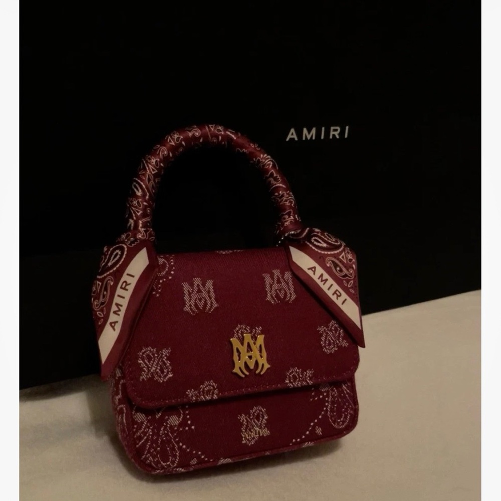 AMIRI Burgundy Bandana Micro Top-Handle Bag